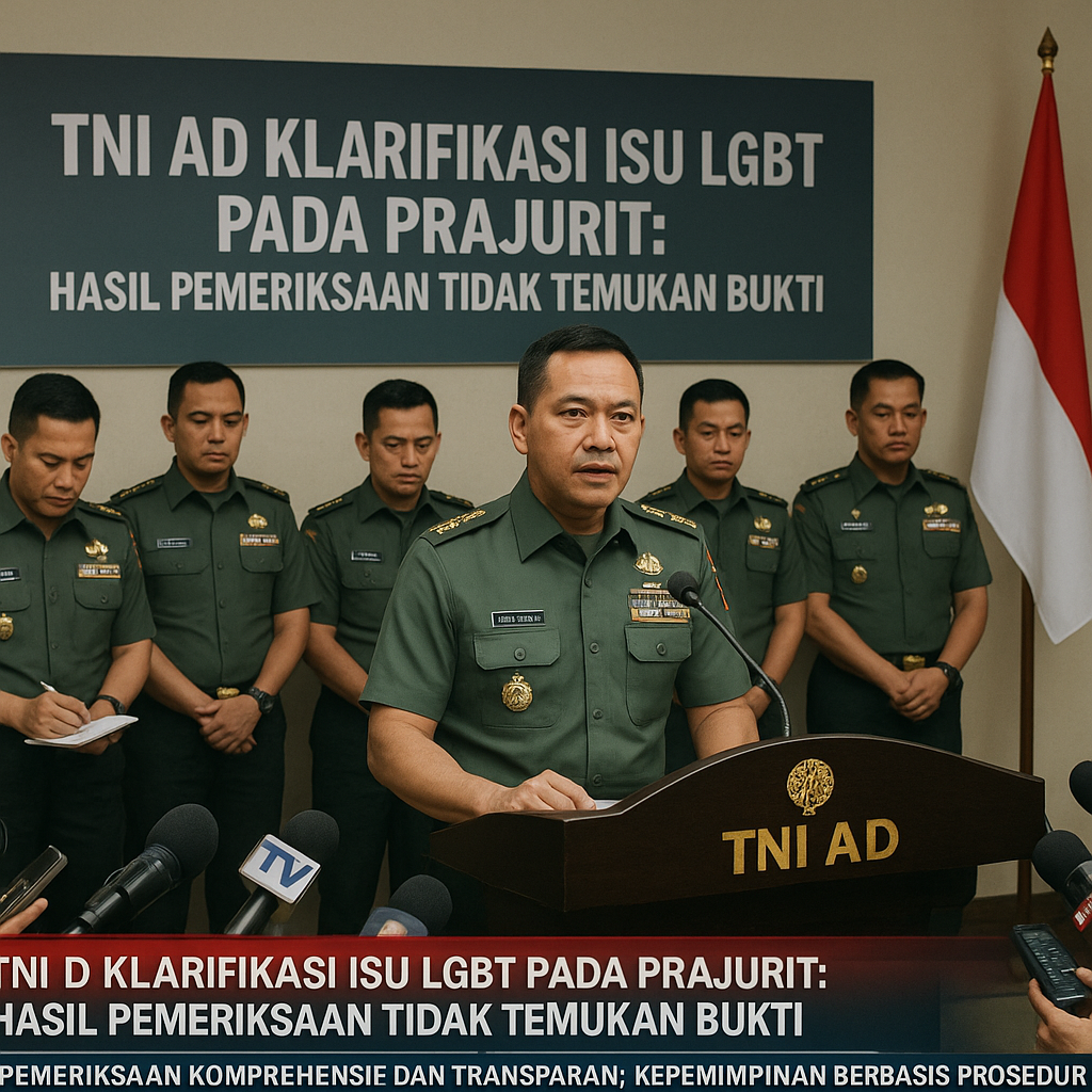 TNI AD Klarifikasi Isu LGBT pada Prajurit: Hasil Pemeriksaan Tidak Temukan Bukti