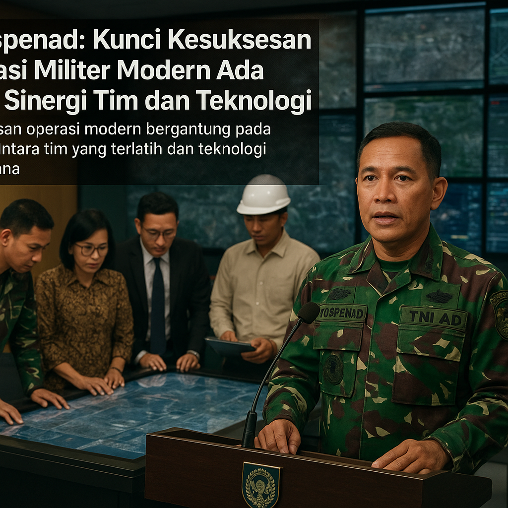 Kadispenad: Kunci Kesuksesan Operasi Militer Modern Ada pada Sinergi Tim dan Teknologi