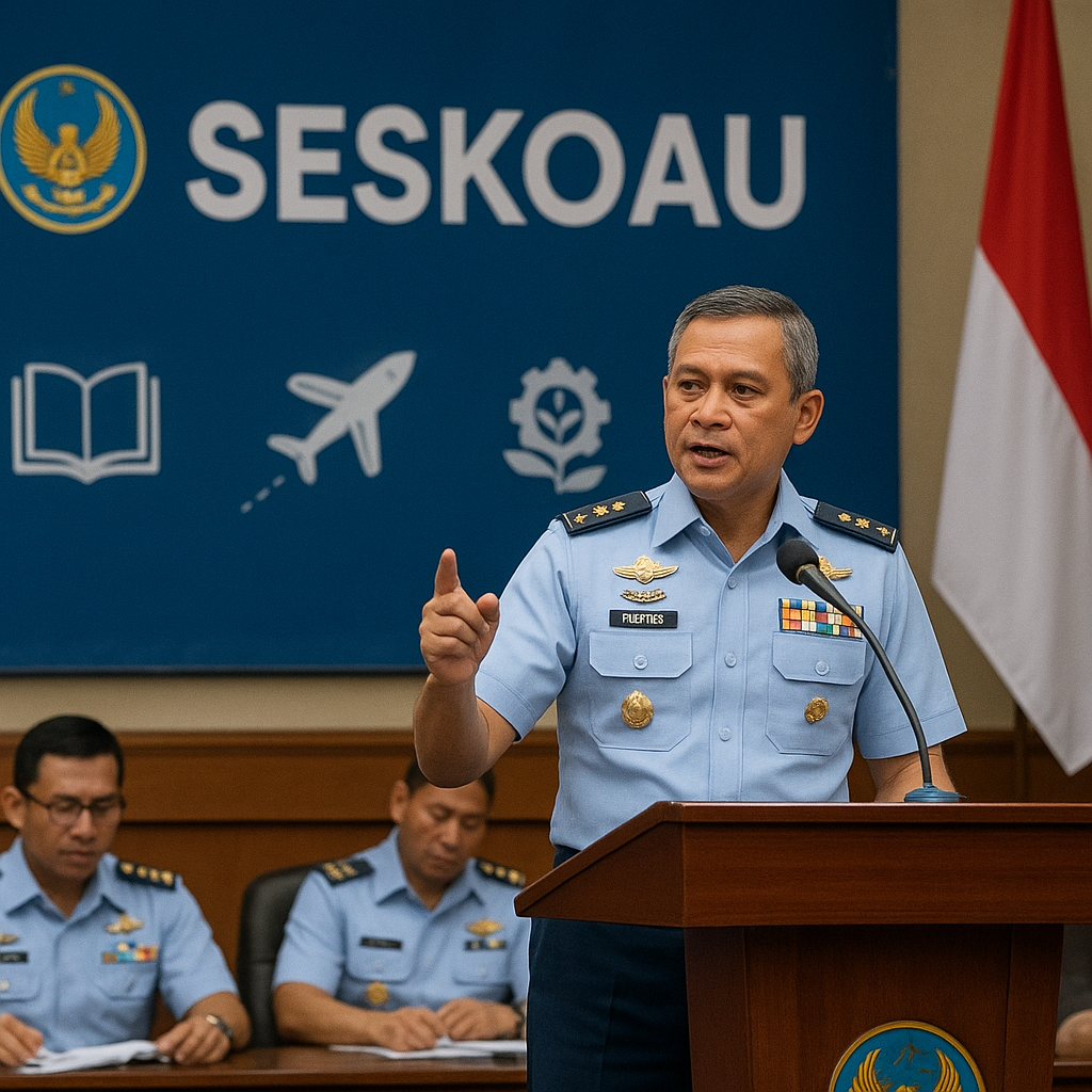 Di Seskoau, Sjafrie: Kepemimpinan Adaptif Penting Hadapi Tantangan Pertahanan Masa Depan