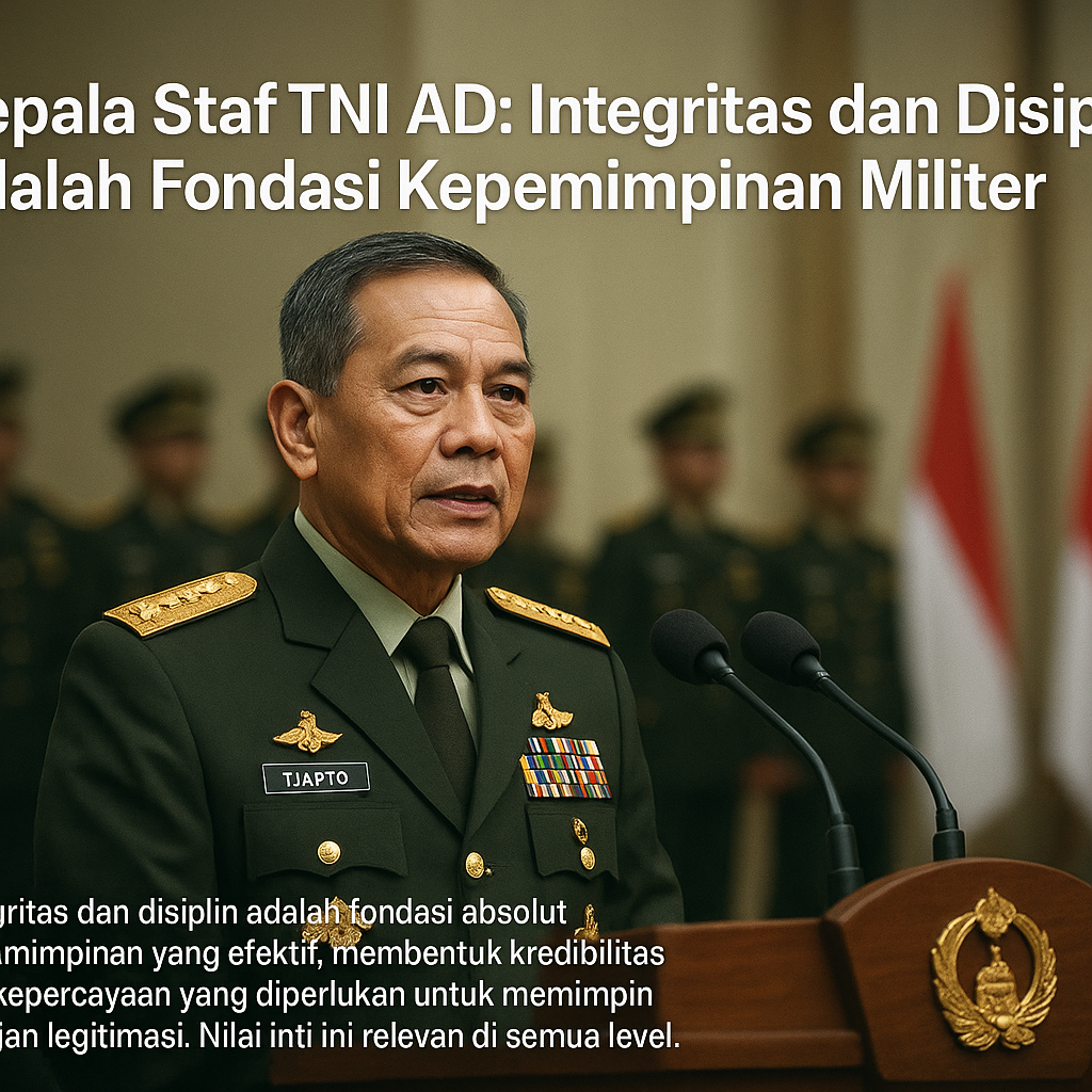 Kepala Staf TNI AD: Integritas dan Disiplin adalah Fondasi Kepemimpinan Militer