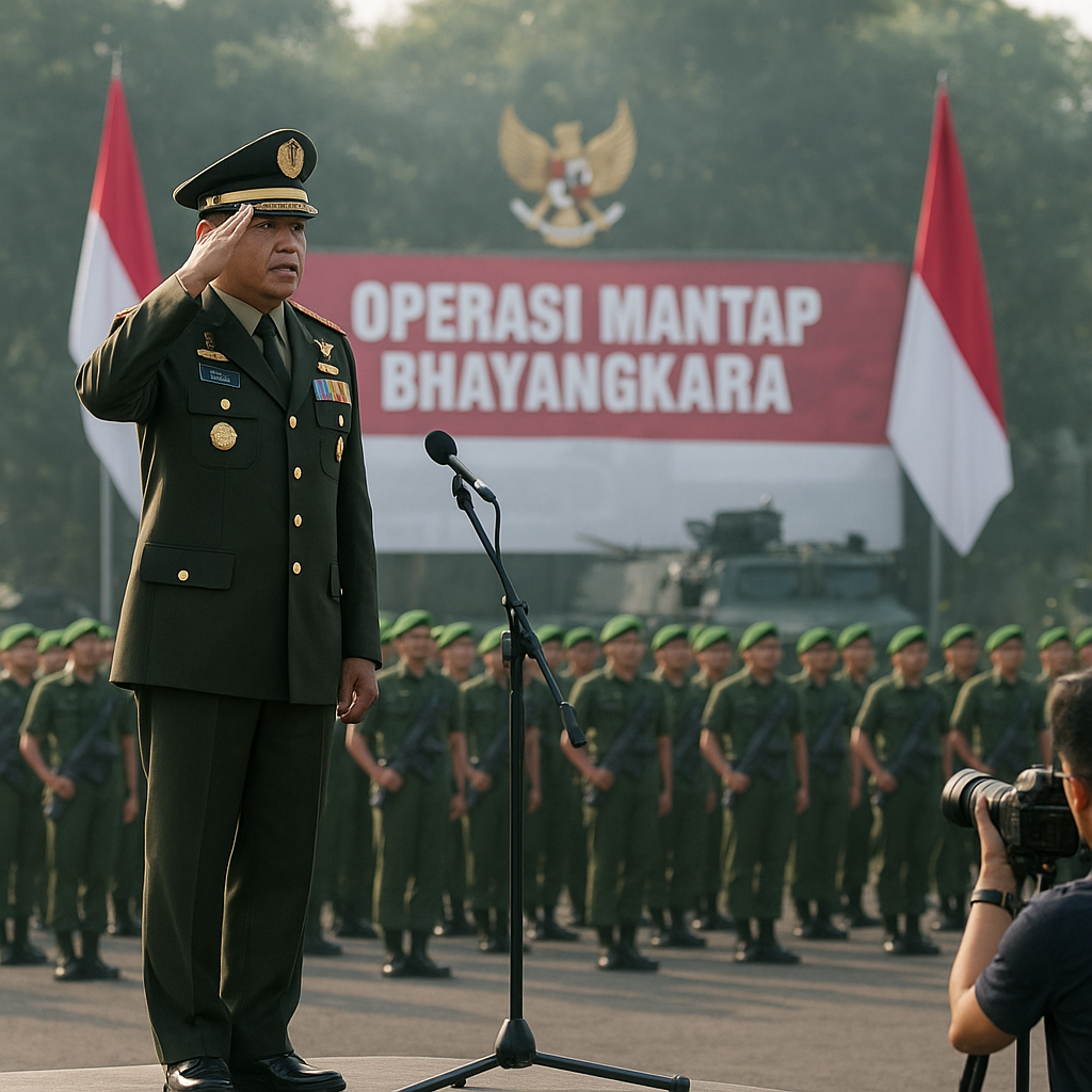 Pangkostrad Pimpin Apel Gelar Pasukan Operasi Mantap Bhayangkara