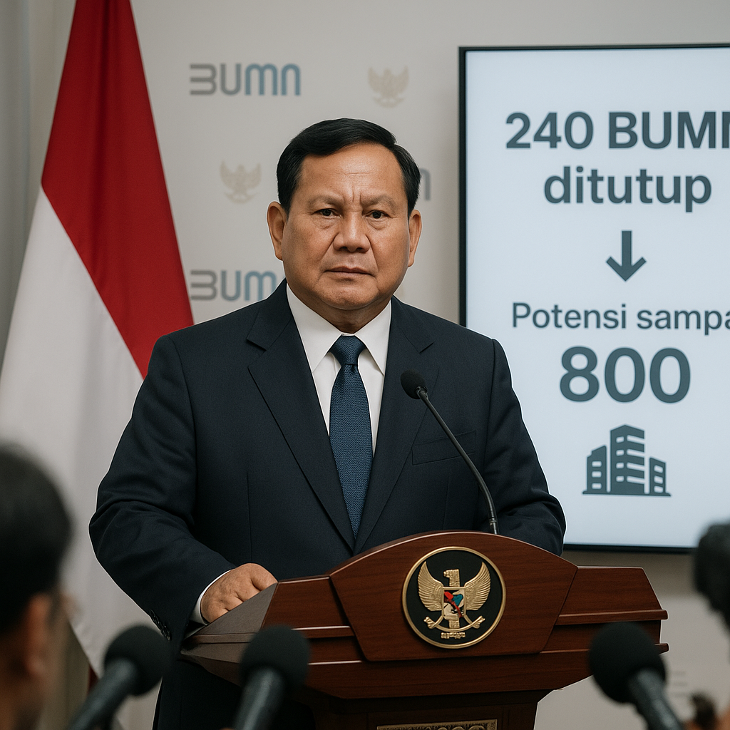 240 BUMN Sudah Ditutup, Prabowo: Ujungnya Akan Menutup Kurang Lebih 800 Perusahaan Negara