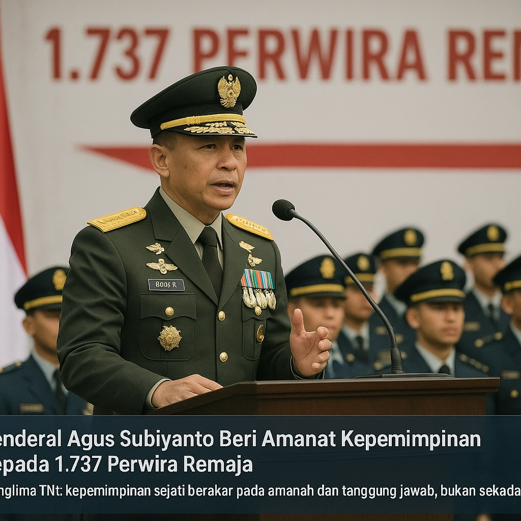 Jenderal Agus Subiyanto Beri Amanat Kepemimpinan kepada 1.737 Perwira Remaja