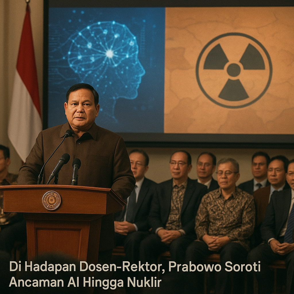 Di Hadapan Dosen-Rektor, Prabowo Soroti Ancaman AI Hingga Nuklir