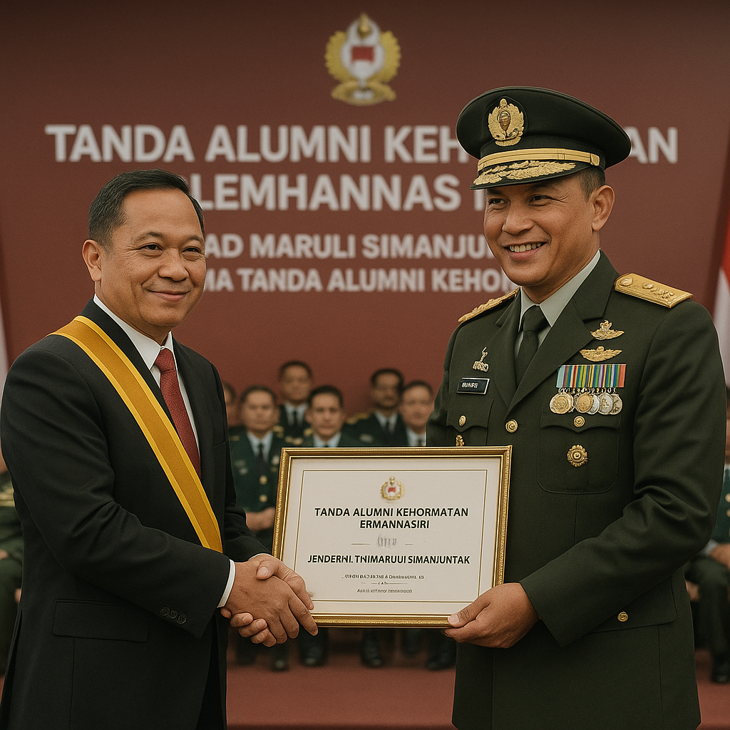 Kasad Maruli Simanjuntak Terima Tanda Alumni Kehormatan Lemhannas RI Atas Kontribusi Ketahanan Nasional