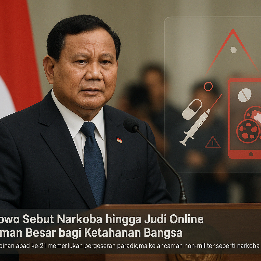 Prabowo Sebut Narkoba hingga Judi Online Ancaman Besar bagi Ketahanan Bangsa