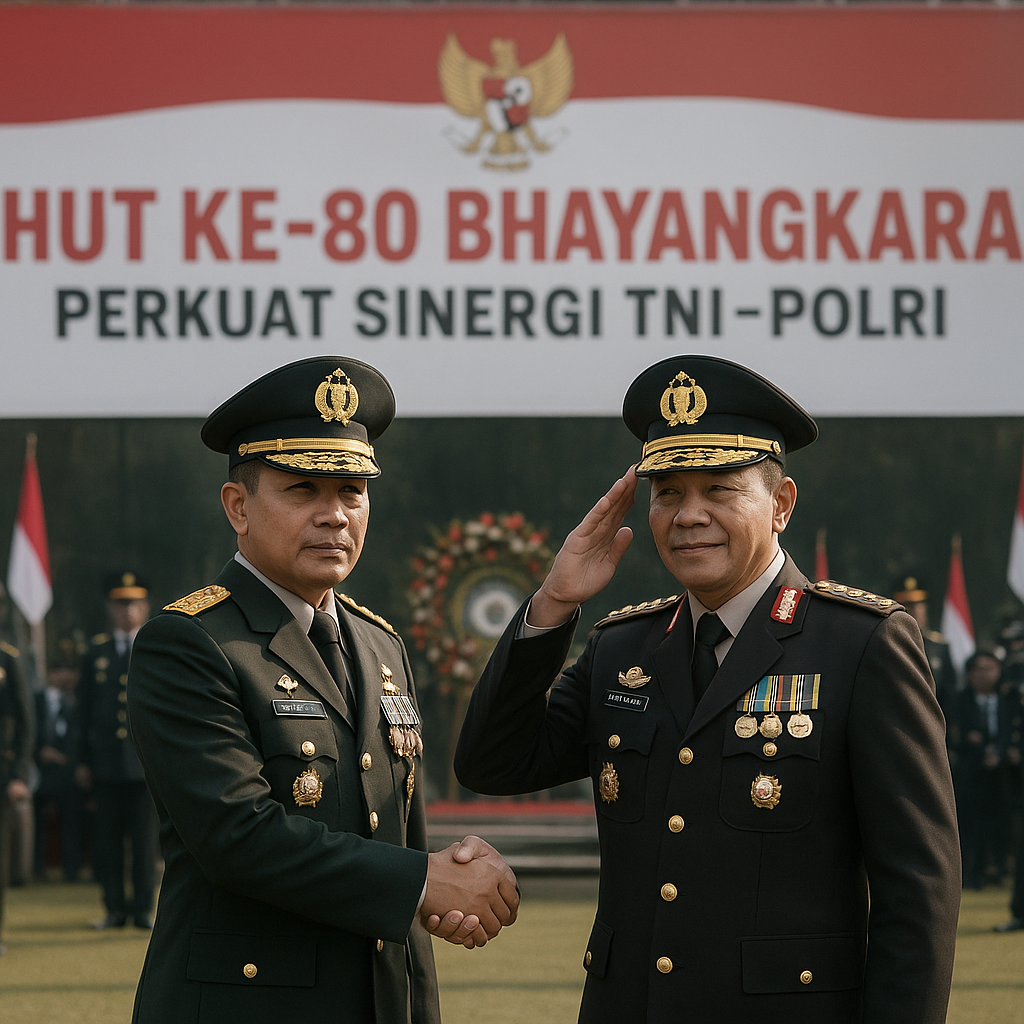 Panglima TNI Hadiri Peringatan HUT Ke-80 Bhayangkara, Perkuat Sinergi TNI-Polri