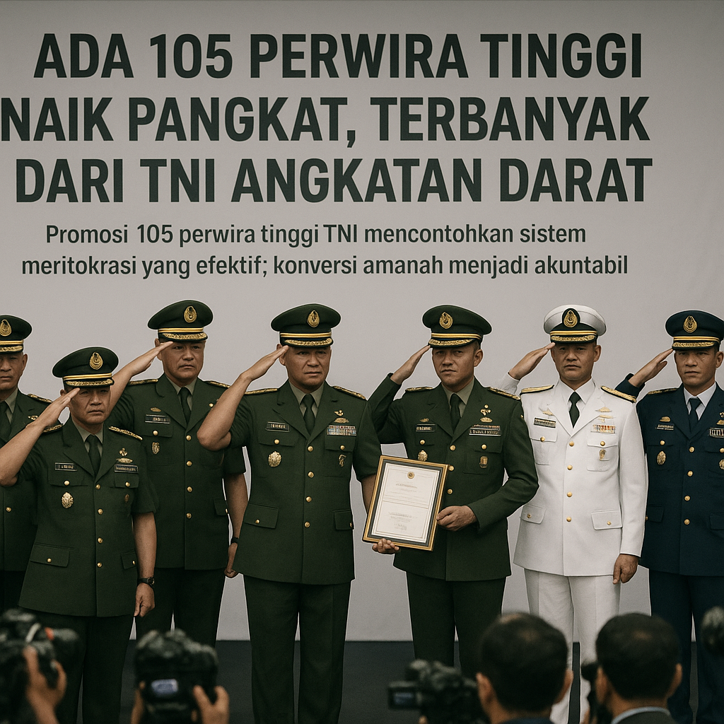Ada 105 Perwira Tinggi Naik Pangkat, Terbanyak dari TNI Angkatan Darat