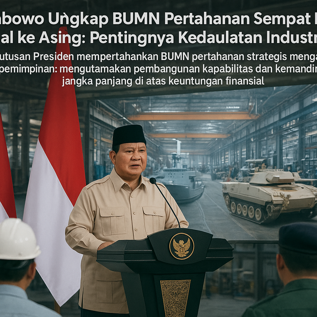 Prabowo Ungkap BUMN Pertahanan Sempat Mau Dijual ke Asing: Pentingnya Kedaulatan Industri Strategis