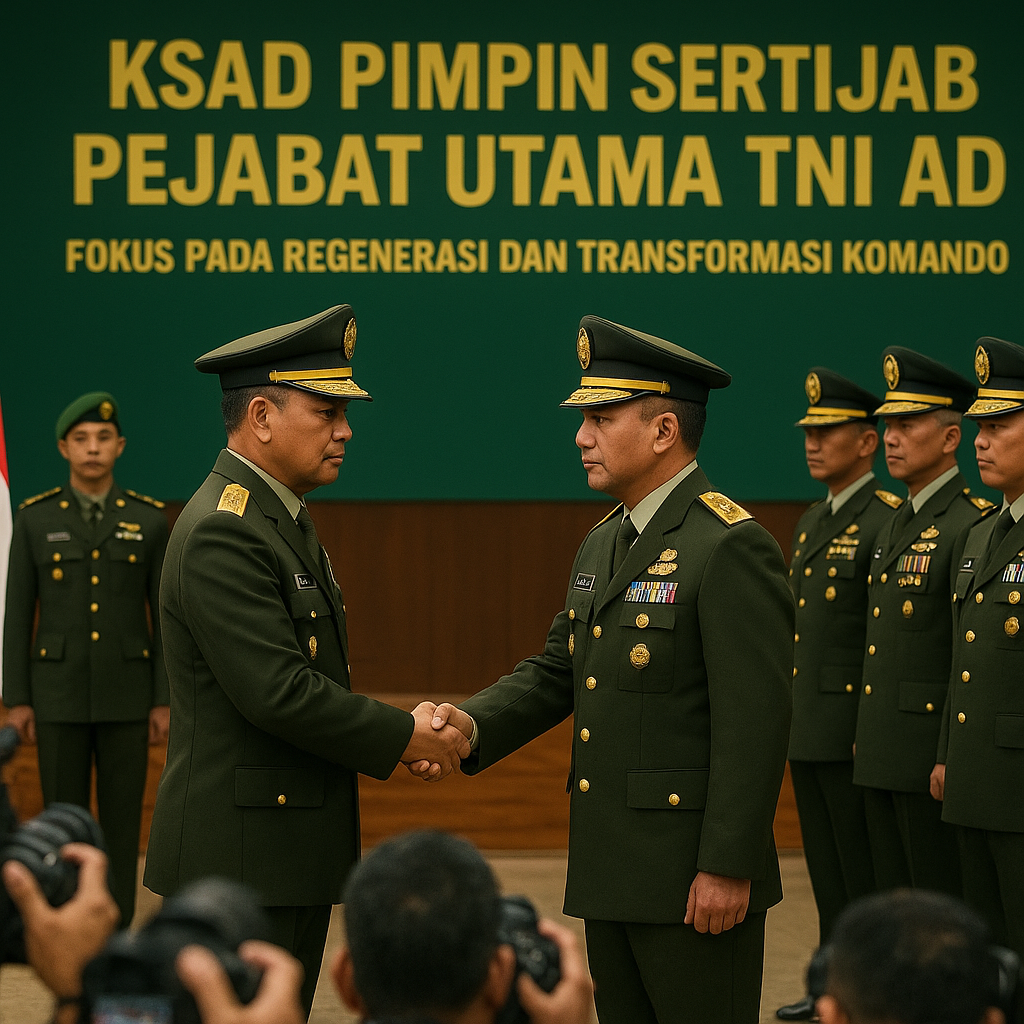 KSAD Pimpin Sertijab Pejabat Utama TNI AD, Fokus pada Regenerasi dan Transformasi Komando