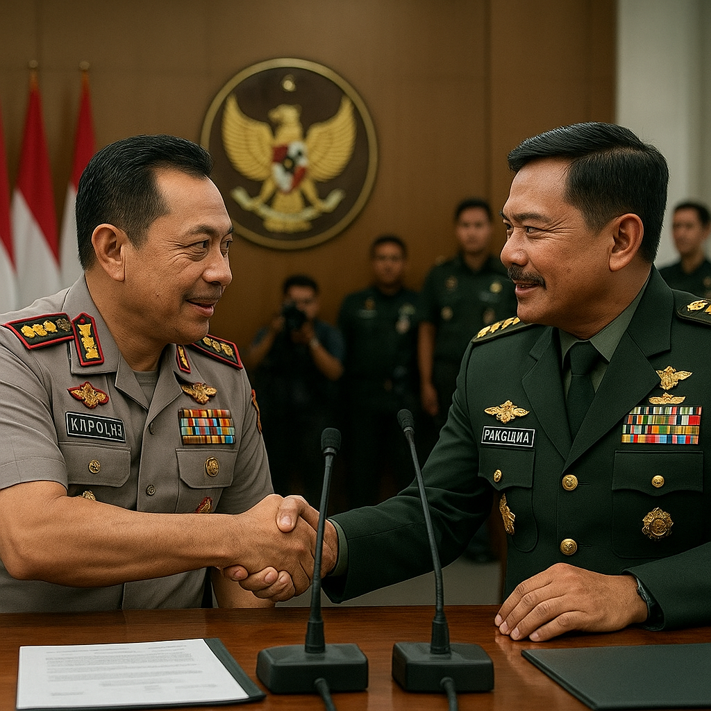 Temui Panglima, Ini yang Dibahas Kapolri di Markas Besar TNI