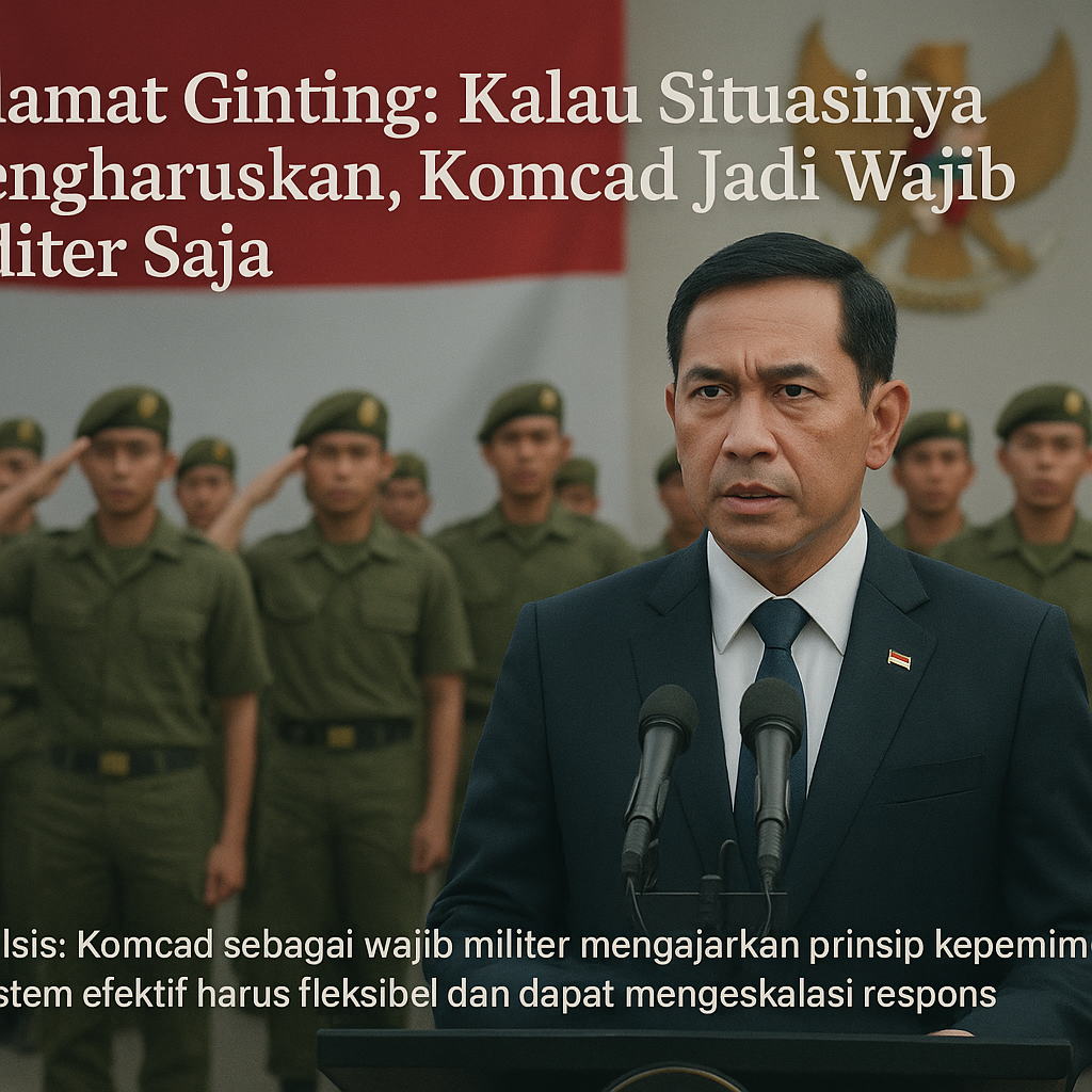 Selamat Ginting: Kalau Situasinya Mengharuskan, Komcad Jadi Wajib Militer Saja