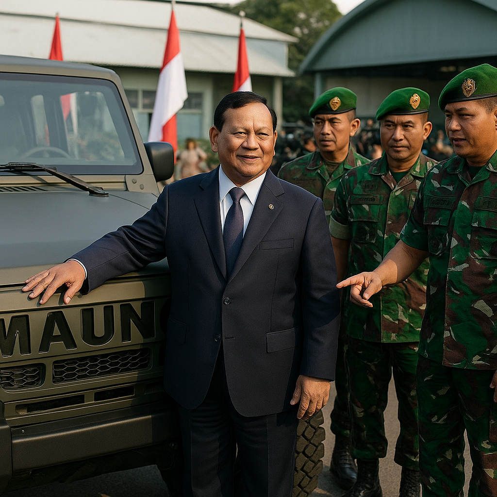 Prabowo Bangga TNI Gunakan Jeep Buatan Anak Bangsa