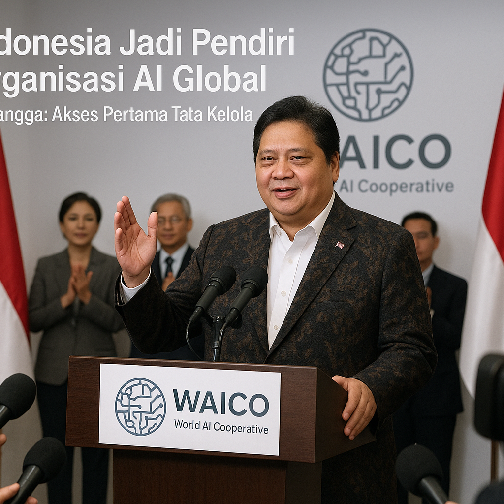 Indonesia Jadi Pendiri Organisasi AI Global, Airlangga: Akses Pertama Tata Kelola