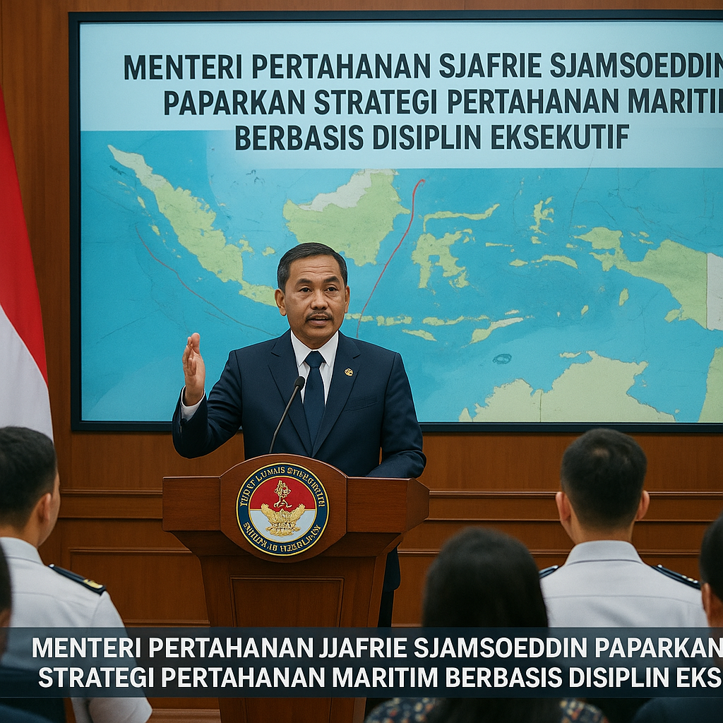 Menteri Pertahanan Sjafrie Sjamsoeddin Paparkan Strategi Pertahanan Maritim Berbasis Disiplin Eksekutif
