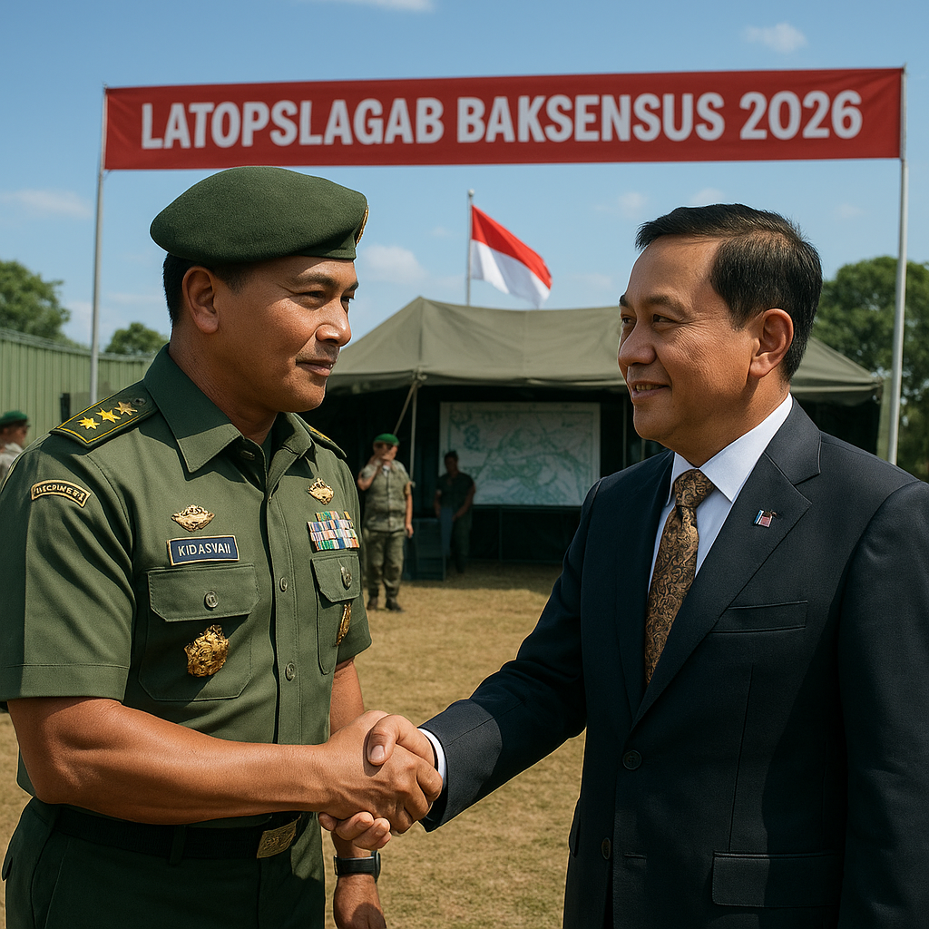 Kodaeral V Sambut Kedatangan Menteri Pertahanan RI dalam Latopslagab Baksensus 2026