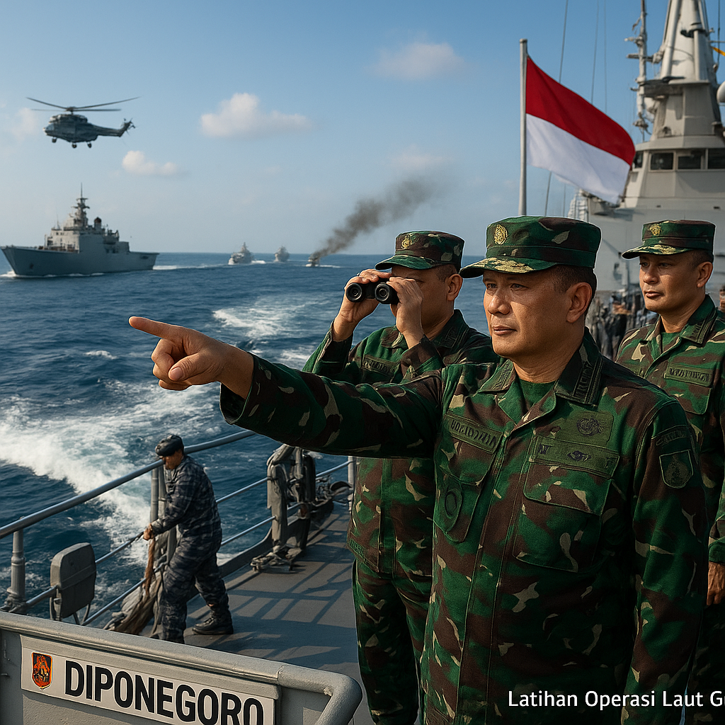 Pangdam IV/Diponegoro Dampingi Menhan dan Panglima TNI Tinjau Latihan Operasi Laut Gabungan 2026