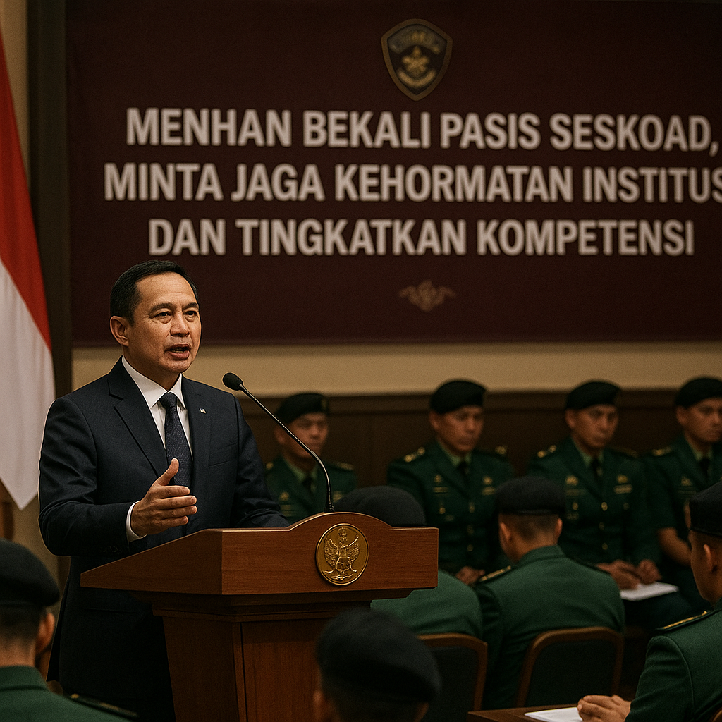 Menhan Bekali Pasis Seskoad, Minta Jaga Kehormatan Institusi dan Tingkatkan Kompetensi