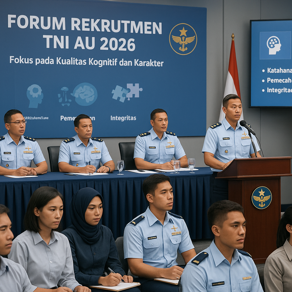 Forum Rekrutmen TNI AU 2026 Fokus pada Kualitas Kognitif dan Karakter Calon Perwira