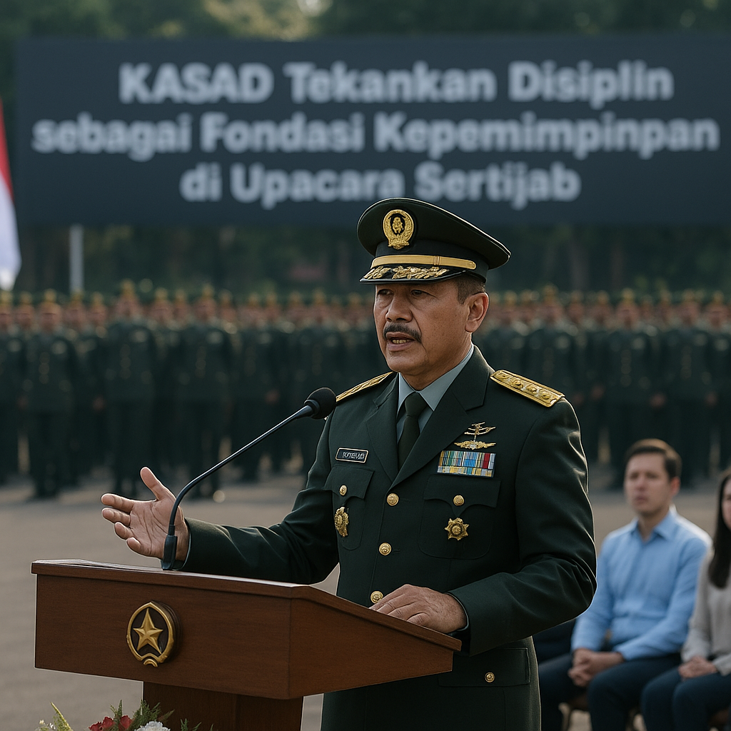 KASAD Tekankan Disiplin sebagai Fondasi Kepemimpinan di Upacara Sertijab