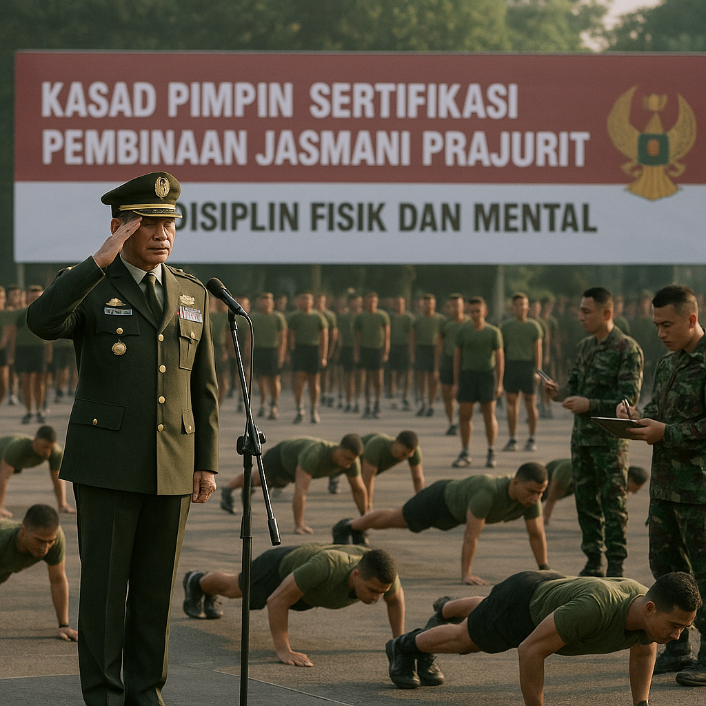 Kasad Pimpin Sertifikasi Pembinaan Jasmani Prajurit TNI AD, Tekankan Disiplin Fisik dan Mental