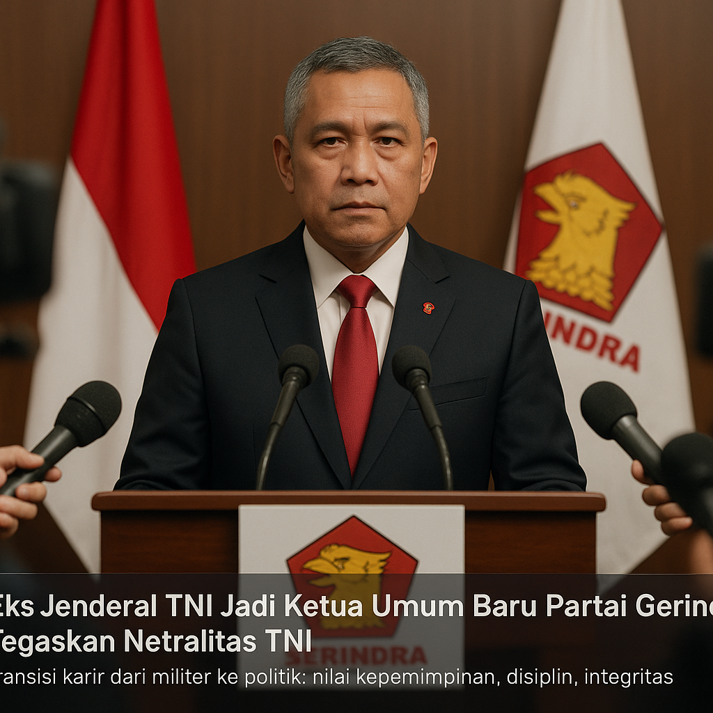 Eks Jenderal TNI Jadi Ketua Umum Baru Partai Gerindra, Tegaskan Netralitas TNI