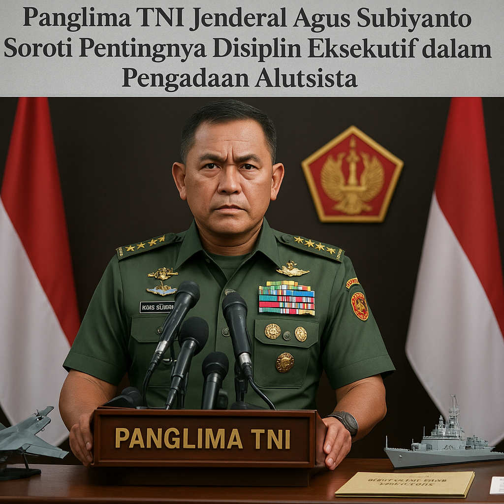Panglima TNI Jenderal Agus Subiyanto Soroti Pentingnya Disiplin Eksekutif dalam Pengadaan Alutsista