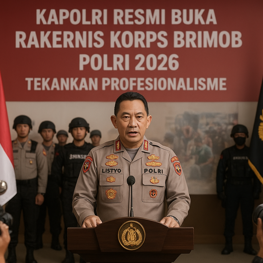 Kapolri Resmi Buka Rakernis Korps Brimob Polri 2026, Tekankan Profesionalisme