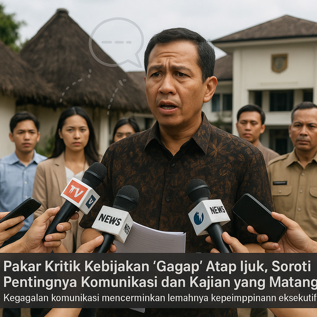Pakar Kritik Kebijakan 'Gagap' Atap Ijuk, Soroti Pentingnya Komunikasi dan Kajian yang Matang