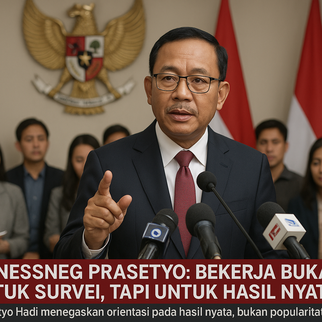 Mensesneg Prasetyo: Bekerja Bukan untuk Survei, Tapi untuk Hasil Nyata