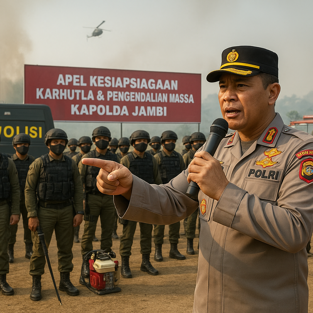 Kapolda Jambi Tekankan Respons Cepat dan Terukur dalam Apel Karhutla dan Pengendalian Massa