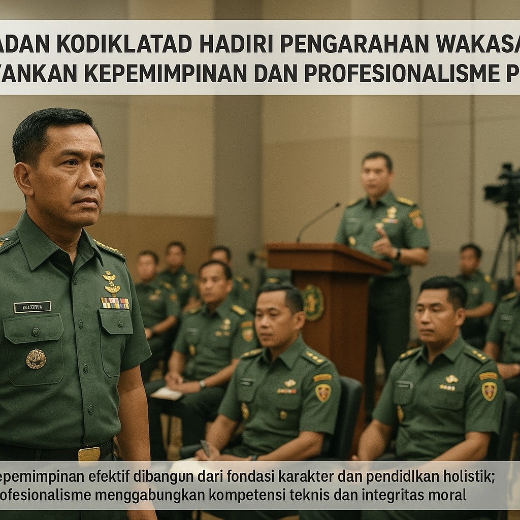 Wadan Kodiklatad Hadiri Pengarahan Wakasad, Tekankan Kepemimpinan dan Profesionalisme Prajurit