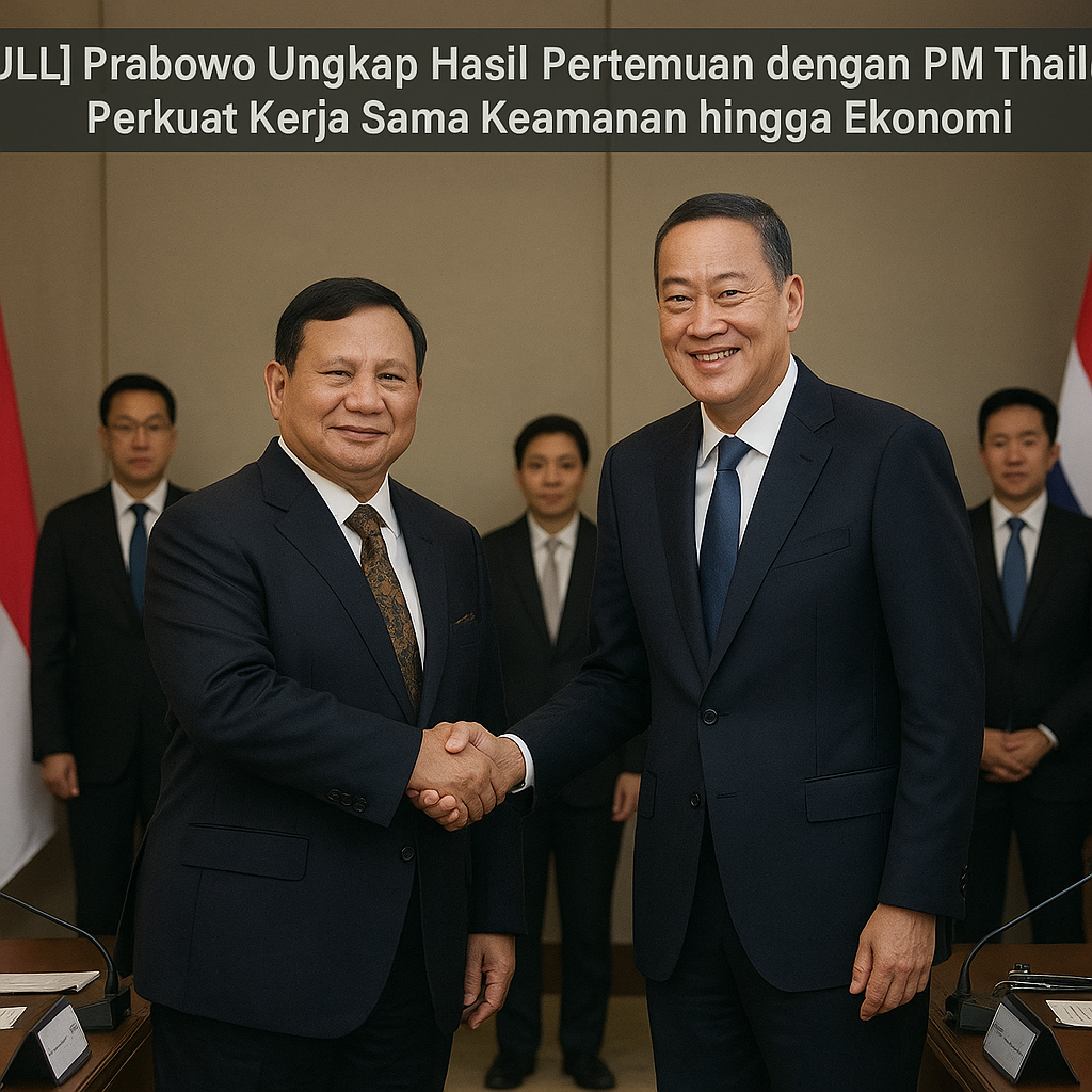 [FULL] Prabowo Ungkap Hasil Pertemuan dengan PM Thailand, Perkuat Kerja Sama Keamanan hingga Ekonomi
