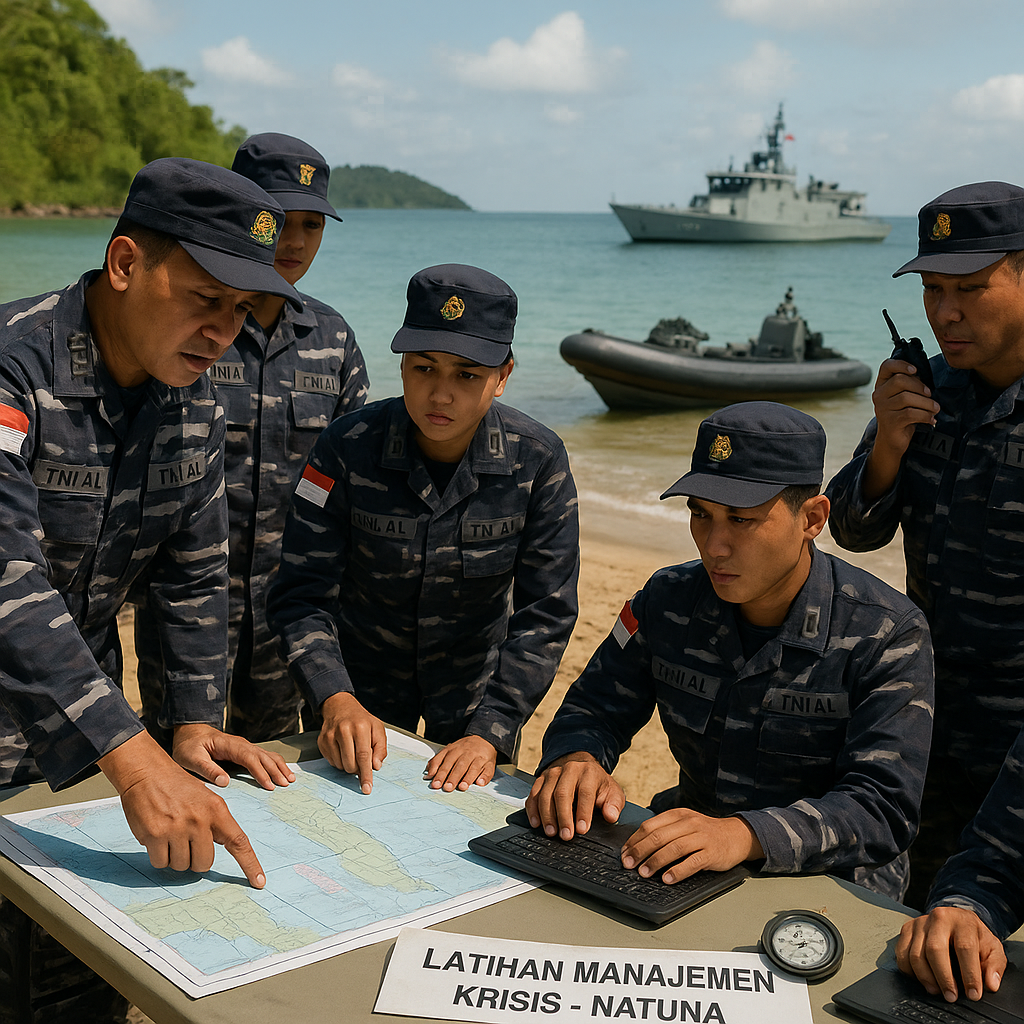 Prajurit TNI AL Gelar Latihan Manajemen Krisis di Natuna, Tekankan Disiplin dan Koordinasi Tim