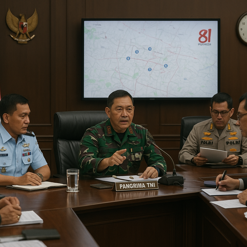 Panglima TNI Pimpin Rapat Persiapan Pengamanan HUT RI ke-81
