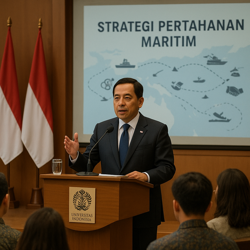 Menhan Paparkan Strategi Pertahanan Maritim di Hadapan Akademisi