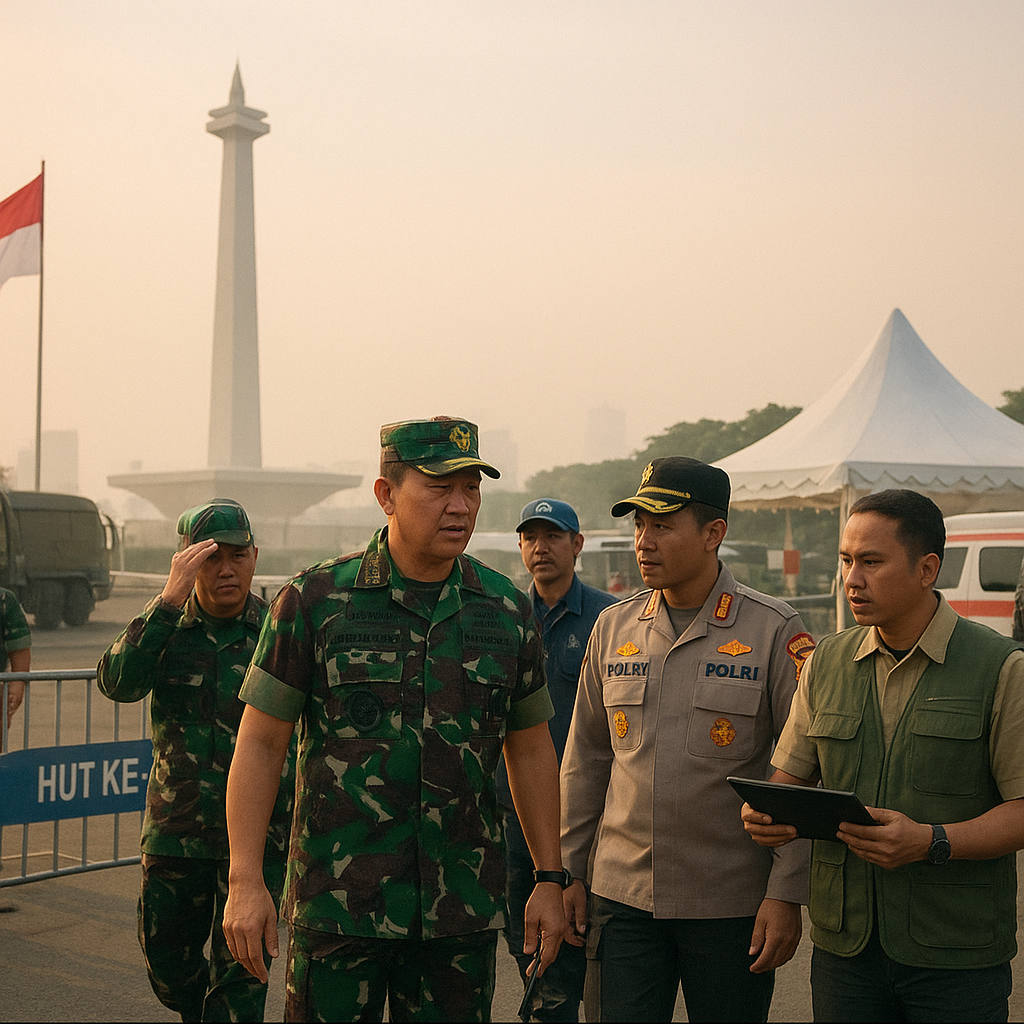 Panglima TNI Tinjau Persiapan HUT ke-81 RI di Monas, Pastikan Keamanan Berlapis