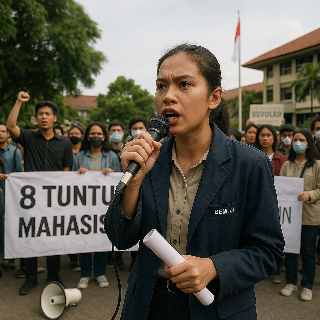 Fathimah BEM UI Ungkap Benang Merah 8 Tuntutan Mahasiswa hingga Suasana Demo