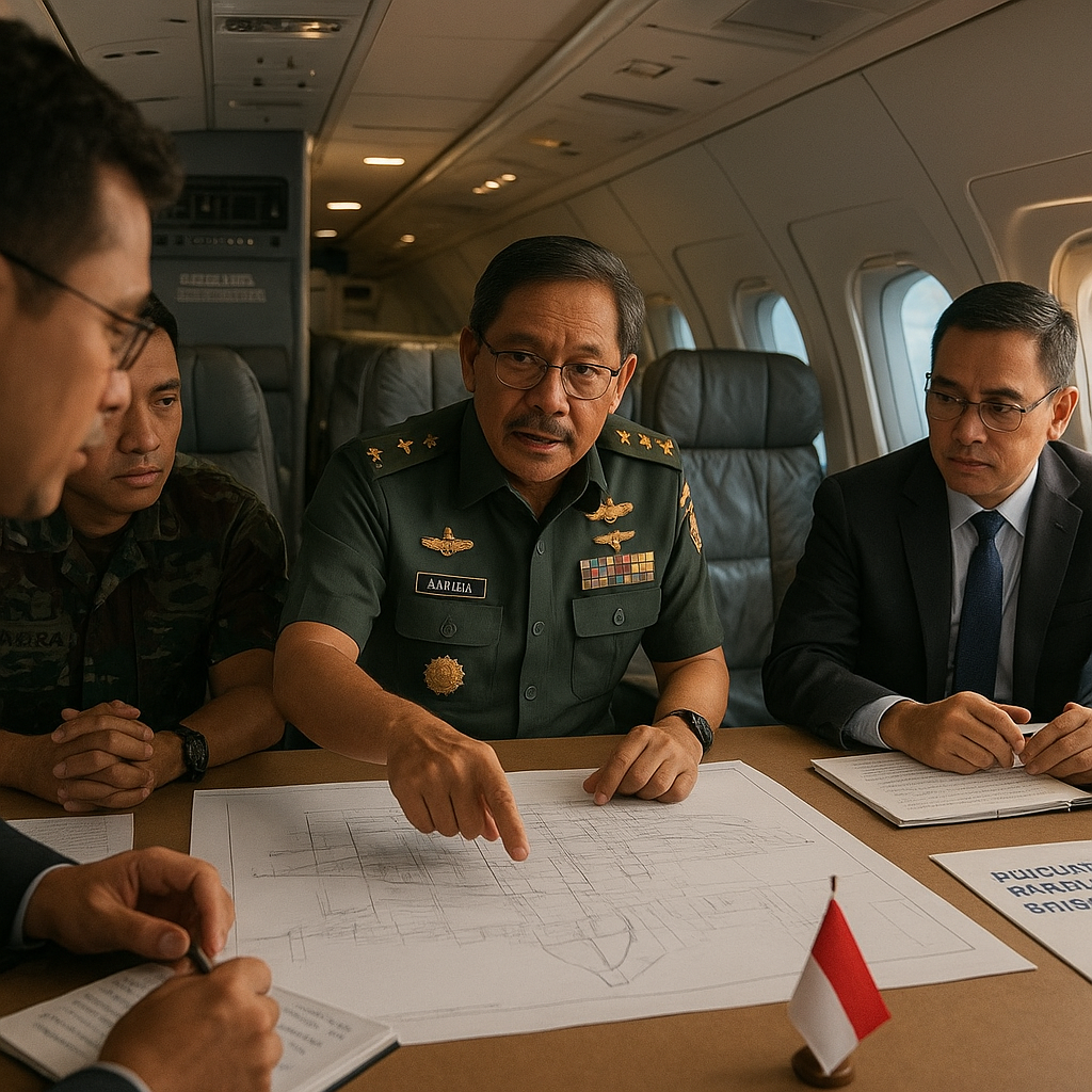 Menhan Bahas Penguatan Industri Pertahanan di Dalam Hercules