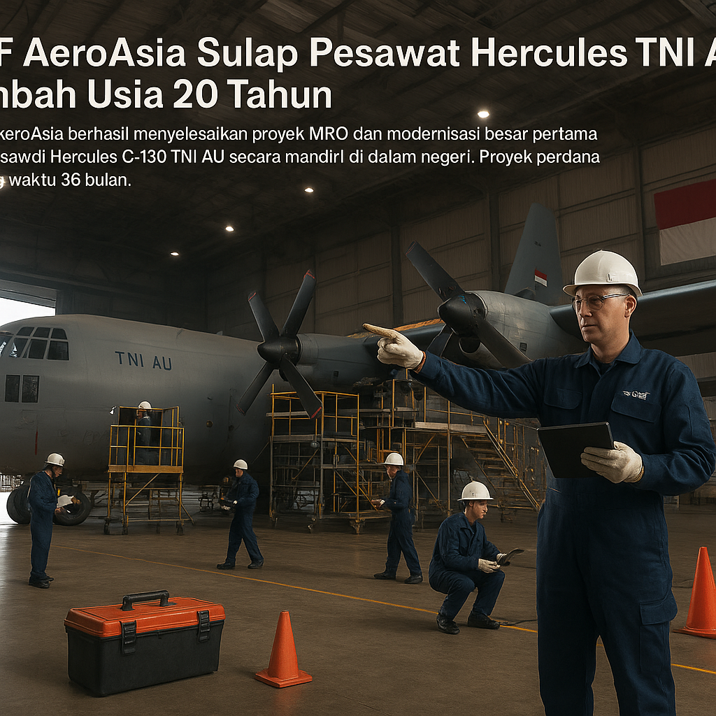 GMF AeroAsia Sulap Pesawat Hercules TNI AU, Tambah Usia 20 Tahun