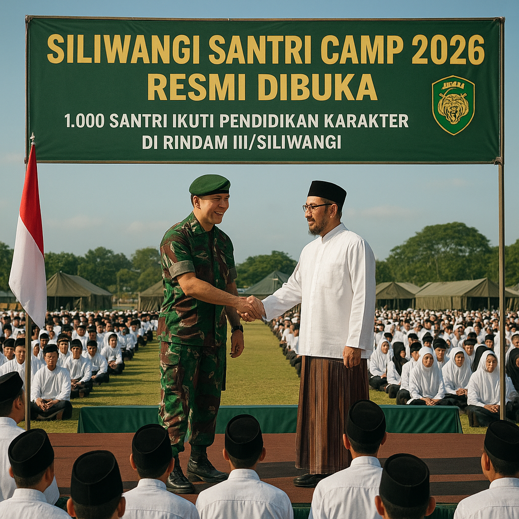 Siliwangi Santri Camp 2026 Resmi Dibuka, 1.000 Santri Ikuti Pendidikan Karakter di Rindam III/Siliwangi