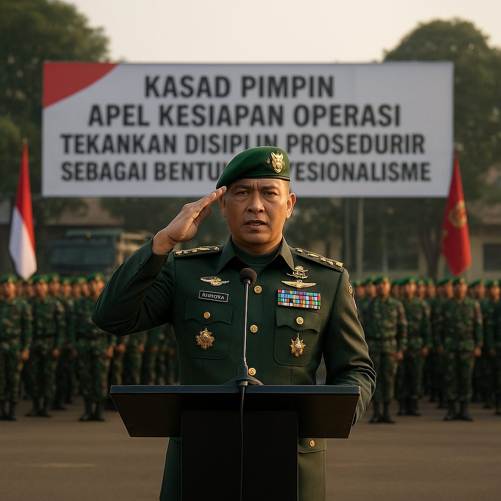 Kasad Pimpin Apel Kesiapan Operasi, Tekankan Disiplin Prosedur sebagai Bentuk Profesionalisme