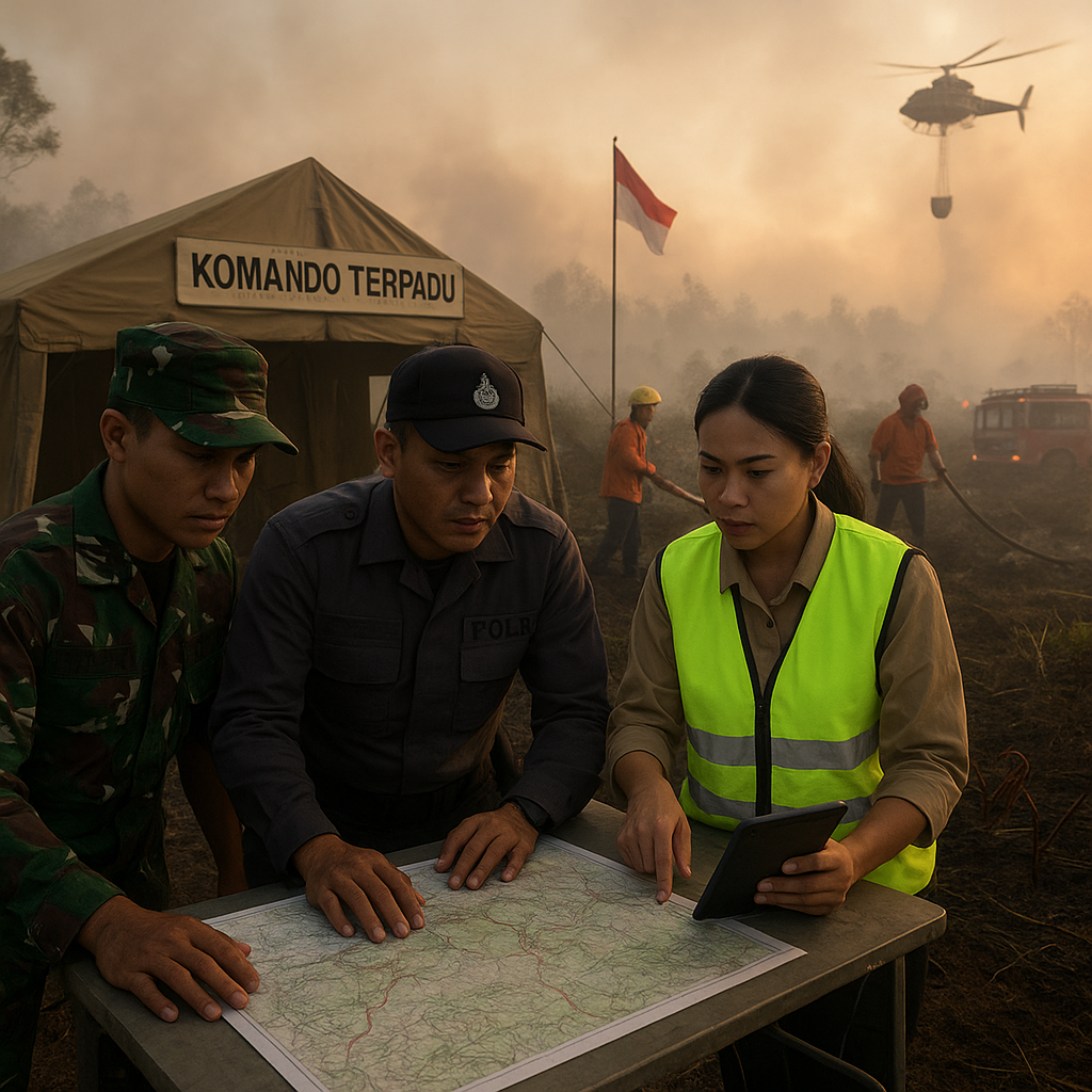 Kolaborasi TNI-Polri dalam Tanggap Darurat Karhutla: Studi Kasus Komando Terpadu di Kalimantan