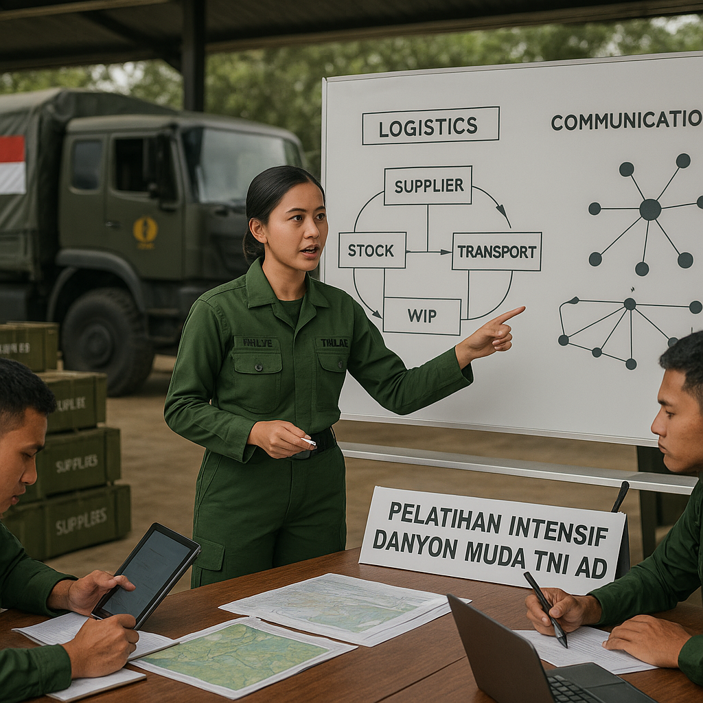 Pelatihan Intensif Bagi Danyon Muda TNI AD Fokus pada Manajemen Logistik dan Komunikasi Efektif