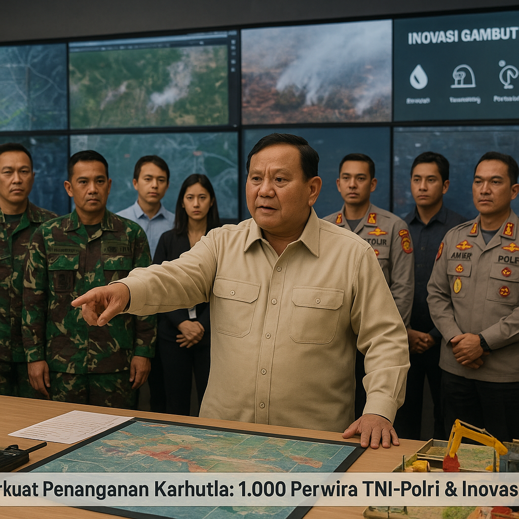 Presiden Prabowo Perkuat Penanganan Karhutla dengan Pelibatan 1.000 Perwira TNI-Polri dan Inovasi Gambut