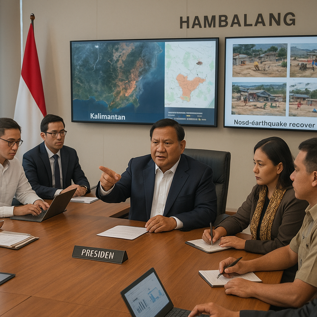 Rapat di Hambalang, Presiden Prabowo Evaluasi Penanganan Karhutla Kalimantan dan Pemulihan Pascagempa NTT