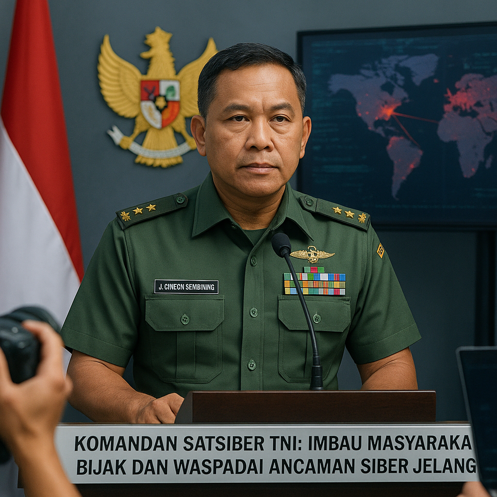 Komandan Satsiber TNI Imbau Masyarakat Bijak dan Waspadai Ancaman Siber Jelang Aksi