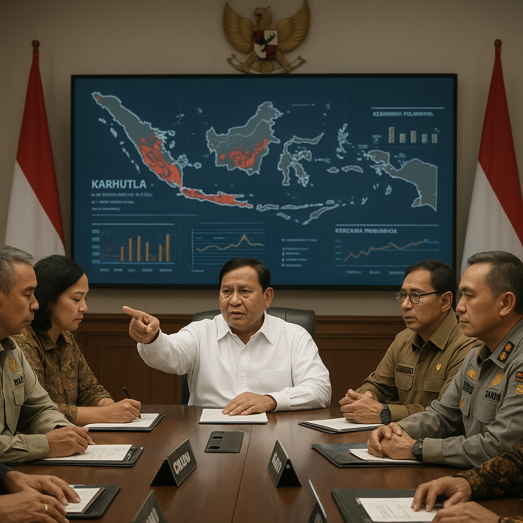 Presiden Prabowo Evaluasi Penanganan Karhutla dan Pemulihan Gempa