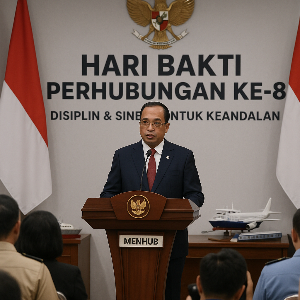 Menhub Tekankan Pentingnya Disiplin dan Sinergi di Hari Bakti Perhubungan ke-81