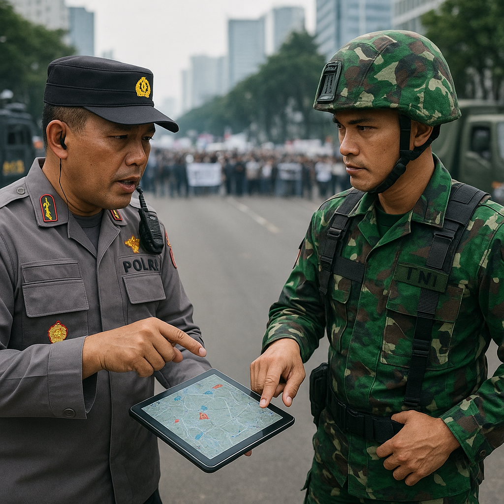 Kolaborasi Strategis TNI-Polri dalam Pengamanan Demonstrasi Besar: Pelajaran Manajemen Operasi Gabungan